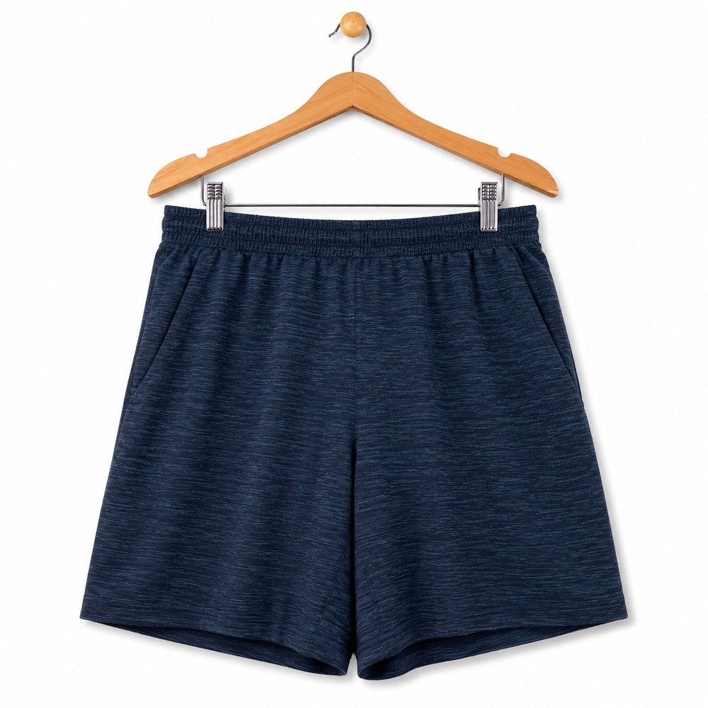 Lululemon Mens Navy Blue Space Dye Athletic Gym Shorts Size S